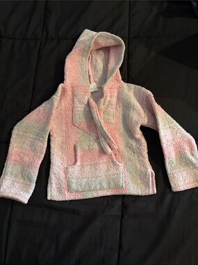 MEXICANA Pink and Cream Hooded Kids Baja Jacket
